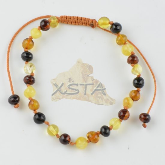 Womens adjustable amber bracelet multicolor color